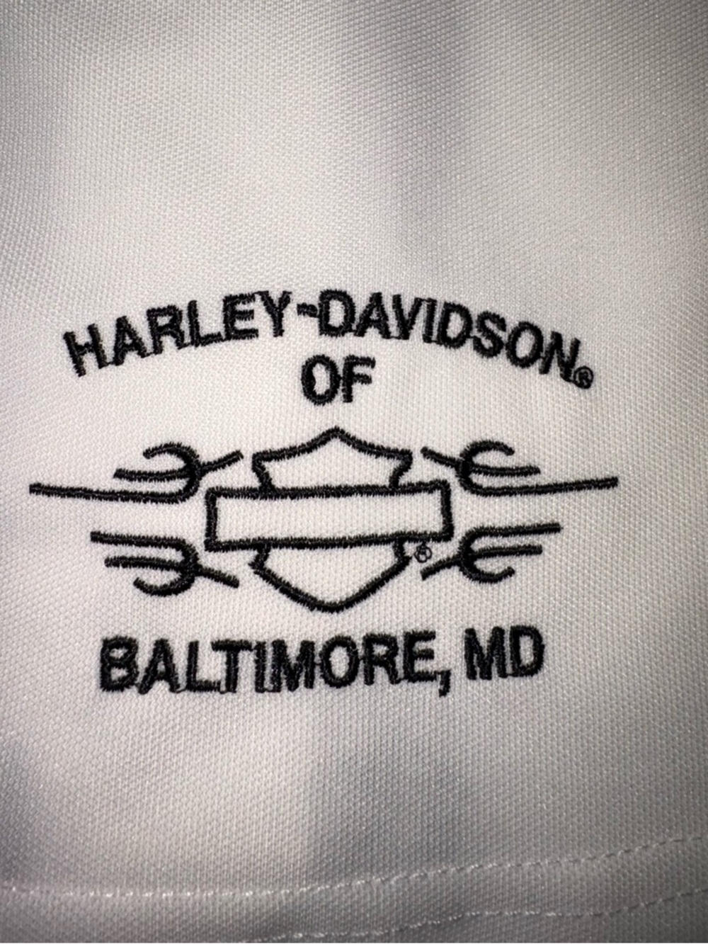 Harley-Davidson Jersey Top Small White Black Button Front Logo - Picture 4 of 5